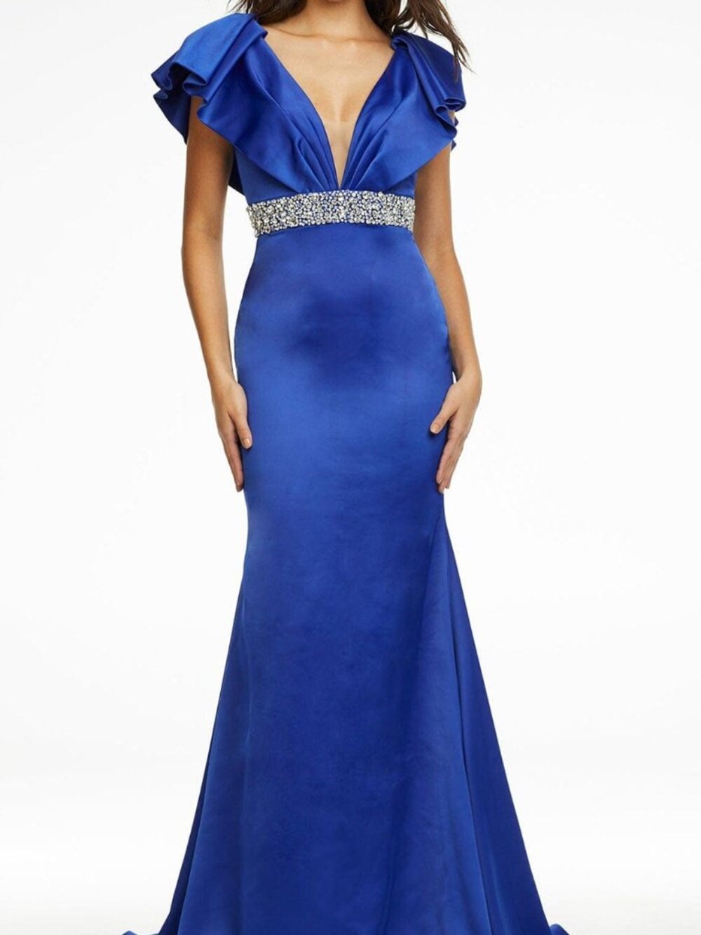 NWT Ashley Lauren 11130 Ruffled Mother of the Bride Dress Royal size 10